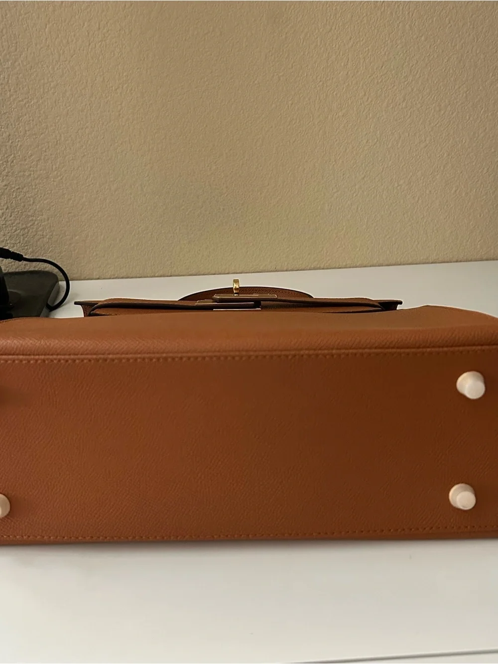 28cm Gold on Gold Epsom Leather Satchel KL Style